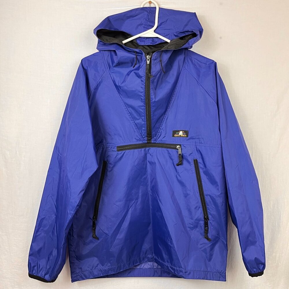 Vintage Sierra Designs Pullover Windbreaker Hoodie‎ Mens M/L 1/2 Zip 90s Outdoor